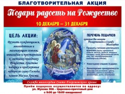 В Свято-Георгиевском храме началась благотворительная акция «Подари радость на Рождество»