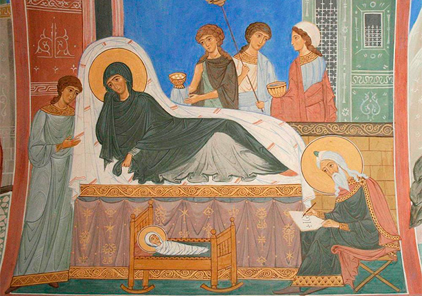 Рождество Иоанна Предтечи (современная русская фреска)