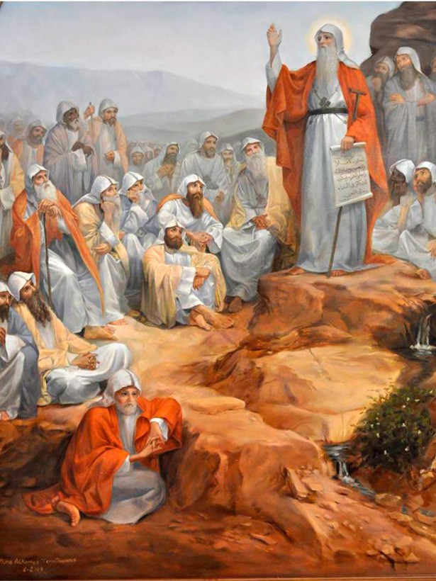 Преподобный Антоний Великий в окружении учеников