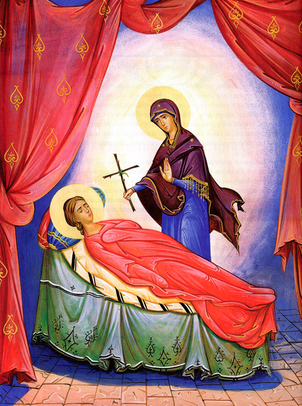 Богородица вручает крест святой Нине