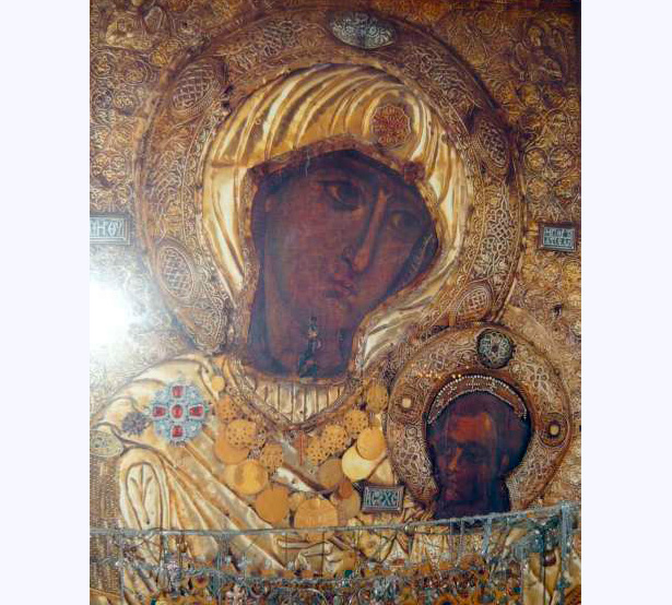 Икона Пресвятой Богородицы Иверская в Свято-Георгиевском храме Челябинска (привезена с горы Афон)