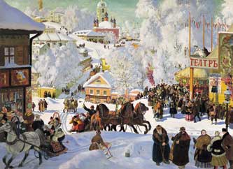 Масленица. Художник Б.Кустодиев, 1919г.