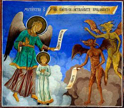 Мытарства души  Болгария. Рильский монастырь. XVIII в.