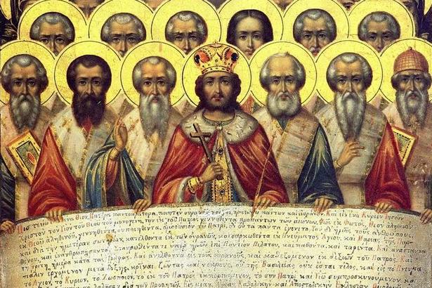 Святые отцы Первого Вселенского Собора. Греческая икона.