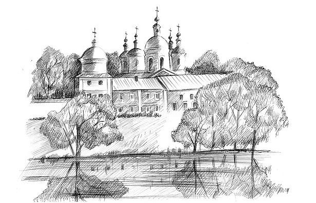Вышенский монастырь (рис. Л.А.Вороновой).
